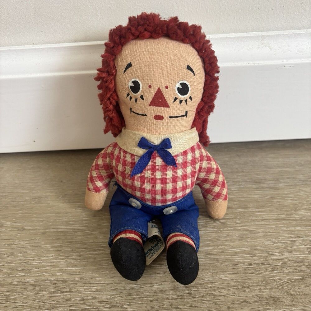 Vintage Knickerbocker Raggedy Andy Plush Doll Stuffed Toy Made In Taiwan Classic